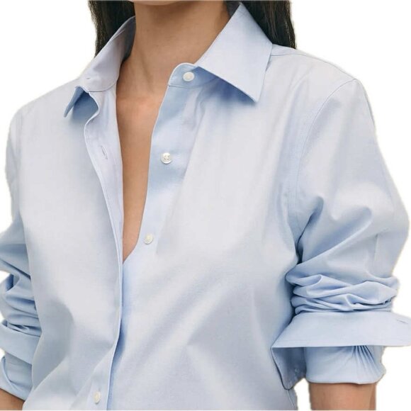 Brooks Brothers $118 Size 4 Women's Fitted Non-Iron Long Sleeve Shirt Size Blue - Picture 1 of 3